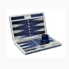 Sonny Top Luxury Chess Backgammon Set Paint High Glossy Wooden Club Silk Printing Blue & White Chess Playing.and Checker Storage 