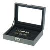 Luxury Elegant Grey Fabric Covered Cufflink Storage Collection Display Box with PU Leather Lining