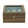 Sonny Luxury Handcrafted Glass Top 6 Slot Walnut Wooden Watch Box Packaging