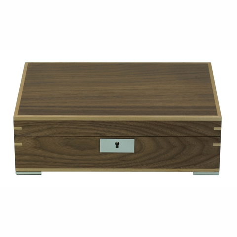 Sonny High Quality 8 Slots Big Pillow Walnut Wooden Watch Organizer Case with Lid Pocket Luxury Mens Wrist Watches Box