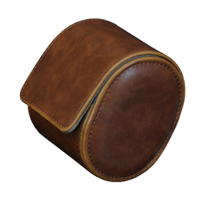 Sonny Custom Logo Single Watch Travel Case Watch Pouch for Men Antique Vegan Leather Watch Roll Case