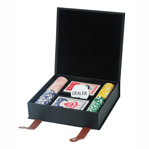Sonny Promotion Gift 100 Pcs Leather Poker Chip Set