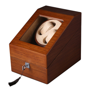 China Manufacturer 2 + 3 Luxury Matt Walnut Wooden Automatic Rotating Watch Winder Box