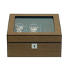 Sonny High End Walnut Wood Watch Box Luxury Mens Organizer Case for 4 Watches Cufflinks Rings Studs Storage