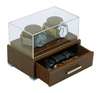 Sonny Luxury Brown Leather 1 2 3 4 5 Watch Display Case Holder Organizer Mens Watch Box