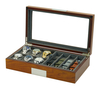 Sonny New Design Mens Mahogany Wood Watch Box Organizer with for 6 Watches + 8 Watch Bands