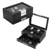 Sonny Mens Valet Desktop Black Wood 10 Watches Accessories Tools Box Watch Box Wood with Drawer
