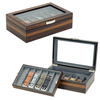 Sonny OEM ODM Luxury 12 Slots Ebony Wooden Watch Strap Band Box for Leather Silicone Straps Storage