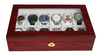 Sonny Macassar Cherry Paint Matte 6 / 10 / 12 / 24 Watches Holder Wooden Watch Box in Stock