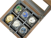 Sonny Luxury Handcrafted Glass Top 6 Slot Walnut Wooden Watch Box Packaging
