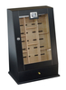 Sonny OEM ODM Custom Wood Black Vertical Wall-Mounted Cigar Humidor Cabinet Display Box with Drawer
