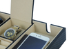 Sonny High End Black Leather Valet Tray Organizer Jewelry Wallet Desk Accessory for Men