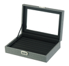 Luxury Elegant Grey Fabric Covered Cufflink Storage Collection Display Box with PU Leather Lining