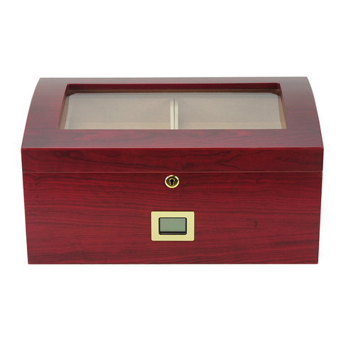 Sonny Spanish Cedar Humidor Cherry Wood Large Capacity Cigar Box with Digital Hygrometer