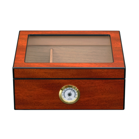 Sonny 25 CT Glass Top Air Tight Table Wooden Cigar Box Packaging Cabinet Cigar Humidor