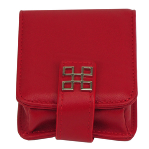 Sonny High End Lambskin Real Leather Lipstick Case Holder Mini Portable Travel Cosmetic Make Up Bag for 2 3 Lip Rouge