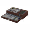 Sonny Custom 2 Layer Large Brown PU Leather Mens Valet Tray Desk Organizer for Watch Phone Cufflinks Pen
