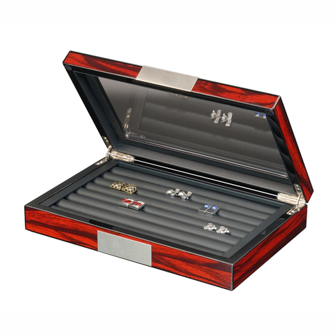 Sonny New Style Wooden Cuff Link Box Jewelry Display Organizer for Cufflinks Rings