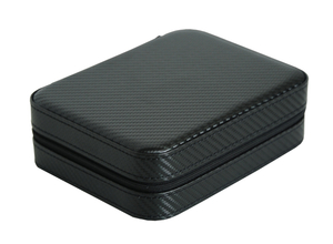Travel Zipper Type Leather Box 2 Watches Rings Jewellery Watch Organizer Box
