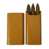 Sonny Custom High Quality Portable Travel 3 Finger Brown Leather Cigar Case Holder