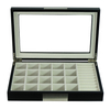 Luxury Cufflink Ring Jewelry Storage Display Box with 20 Slots High Clear Glass Diaplay Top Window 