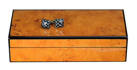 Sonny Latest Custom Design Mapa Color Wooden 16 Pairs Cufflink Box with Velvet Lining Best Gft for Men 