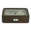 10 Slot Octagon Walnut Wooden Watch Box with Valet Drawer