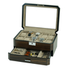 10 Slot Octagon Walnut Wooden Watch Box with Valet Drawer