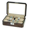 10 Slot Octagon Walnut Wooden Watch Box with Valet Drawer