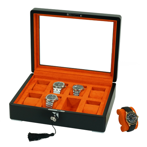 Sonny Custom Wholesale Luxury 8 Slots Black Wooden Watch Box